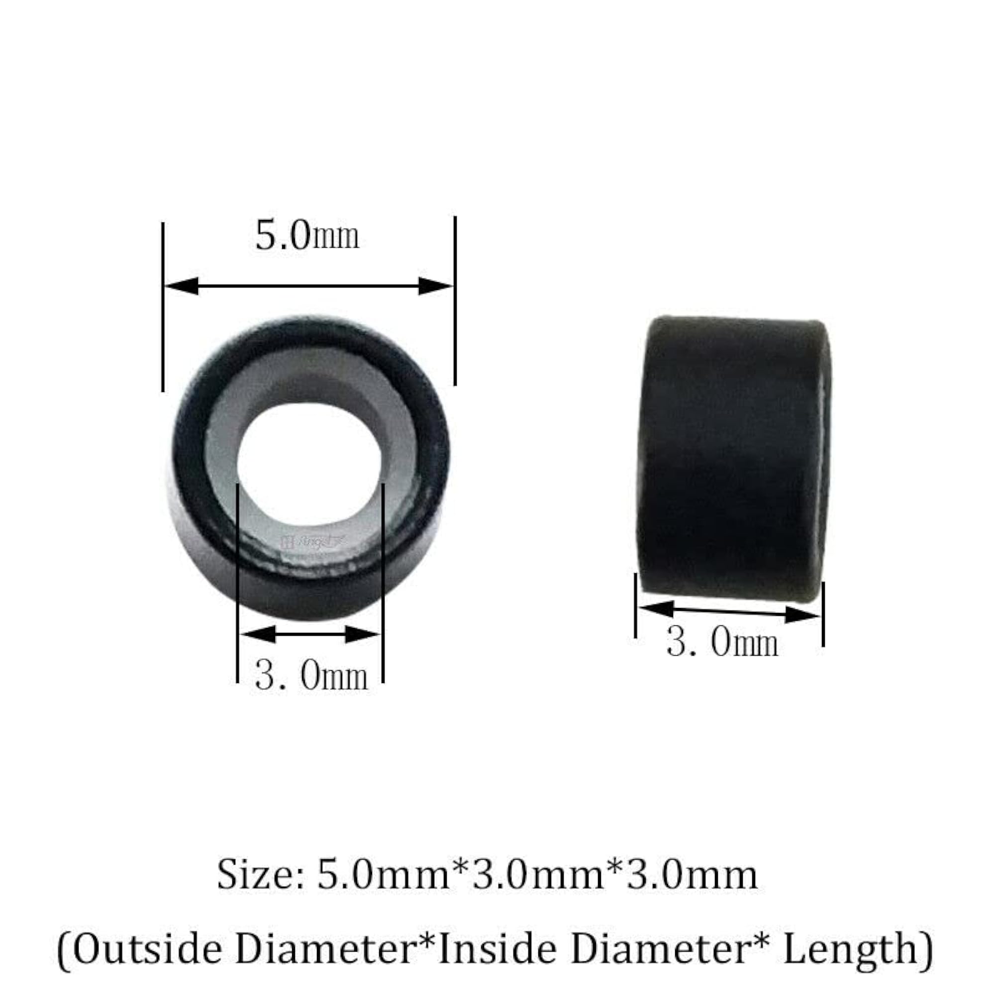 Micro Rings 5mm Black Silicone Lined Links for Hair Extensions