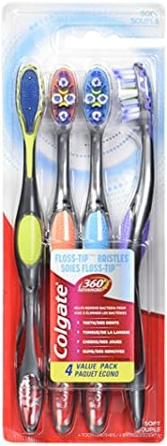 Colgate Colg-360 Adv Floss-Tip Bristles Soft,4 Count(Pack of 1)