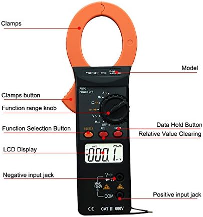 VICTOR 6056B Handheld Multimeter Digital Multimeter Pocket Clamp Meter DC Current/Voltage AC Current/Voltage Resistance Capacitance Frequency Tester