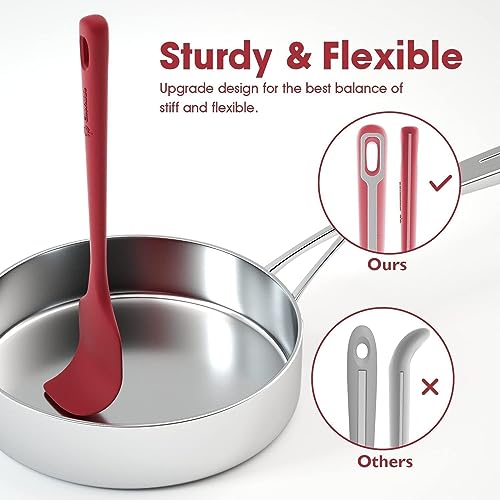 image for ChefAide 4 Pieces Silicone Spatula Set, Food Grade Rubber Spatula, Upg