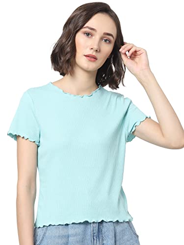 Image of ONLY Women's Polyester Blend Slim Fit T-Shirt