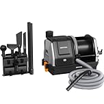 Giraffe Tools Grandstorm Retractable Vacuum Cleaner with 30 FT Hose Wall Mounted, Wet Dry Vacuum Cleaner with 6 Nozzles for Car Detailing, Grey