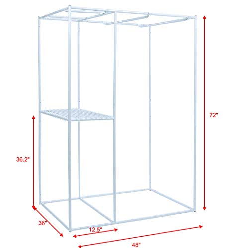 Cdmall Indoor 2-In-1 Grow Tent Kit Complete 48"X36"X72" W/Waterproof Floor Tray + Grow Light Hangers+Digital Hygrometer+60Mm Bonsai Shears+24 Hour Timer+Trellis Netting (48''X36''X72'' Tent Kit) #TOP6