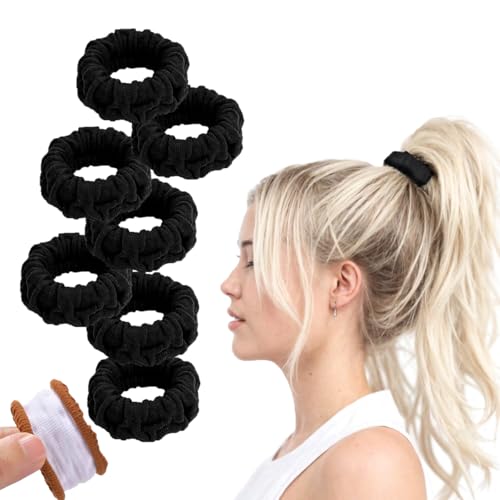 Vrose Flosi Hair Scrunchies For Women's Hair Black Seamless