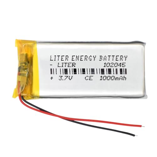 Batería 102045 LiPo 3.7V 1000mAh 3.7Wh 1S 5C Liter Energy Battery para Electrónica Recargable teléfono portátil vídeo smartwatch Reloj GPS   No Apta para Radio Control 47x20x10mm (1000mAh|102045)