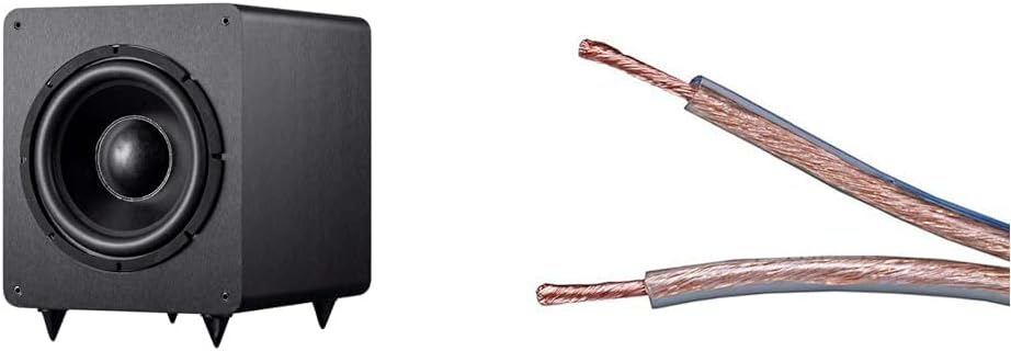 Monoprice 12-Inch 400 Watt Subwoofer and 50-Foot 12-Gauge Oxygen-Free Copper Speaker Wire Bundle