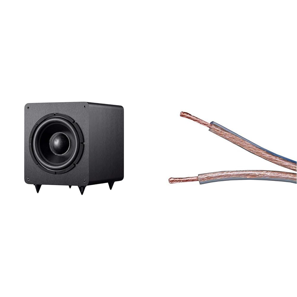 Monoprice 12-Inch 400 Watt Subwoofer and 50-Foot 12-Gauge Oxygen-Free Copper Speaker Wire Bundle