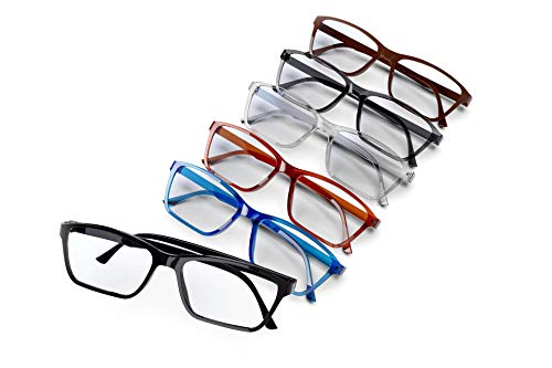 Steve H New York Reading Blue Light Blocking Glasses 6 pack - Polycarbonate safety lenses-UV protective glasses for computer unisex-mix colors +2.50