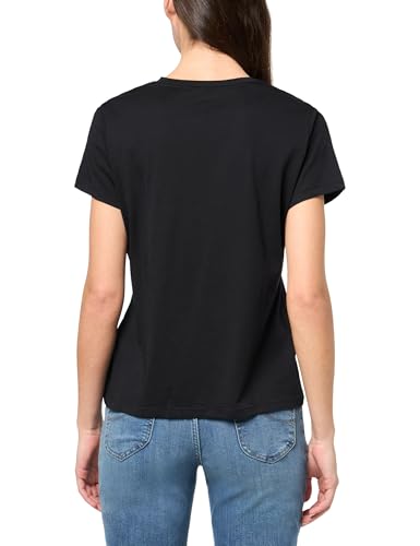 Image of DKNY Women's Short Sleeve V-Neck Mesh Ruched Knit Top