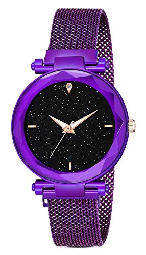 Sooms Analogue Womens Watch - Purple Color Magnetic (Black Dial) (B092MLF22X) Amazon Price History, Amazon Price Tracker