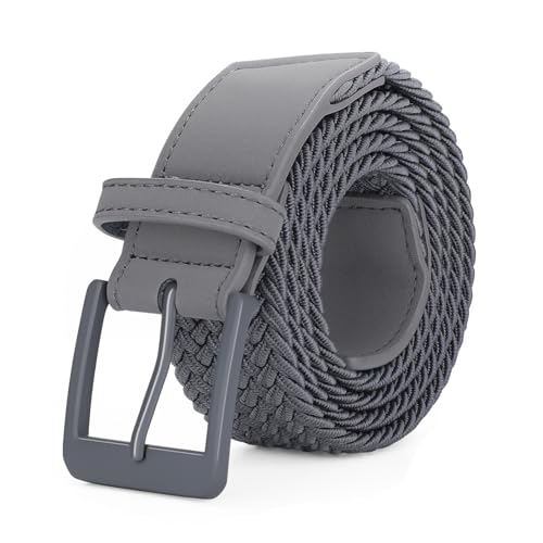 Image of SANSTHS Elastic Braided Golf Belt for Men Women, Stretch Webbing Belt with Metal Buckle for Golf Travel Casual Wear