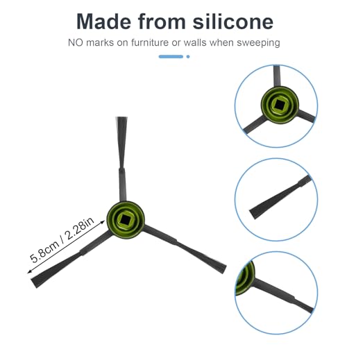Seitenbürsten für Ecovacs Deebot T8/T9/N8/X1 Omni/X1 Turbo/T10 Omni/T10 Turbo/T20 Omni/T9+/N8+/N8 Pro/N8 Plus/950/920/T8+/T8 AIVI/T8 Max Saugroboter Zubehör, 8 Seitenbürste, 1 Reinigungsbürste