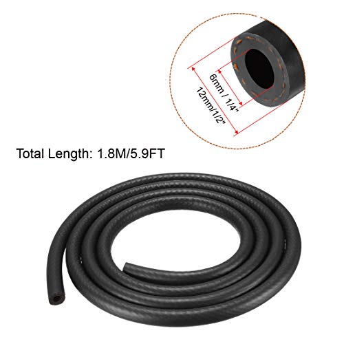 Uxcell Fuel Line Hose Rubber 6Mm I.d. 1.8M/6Ft Diesel Petrol Hose Engine Pipe Tubing #TOP1