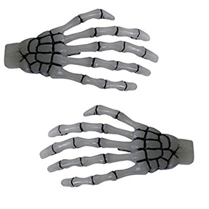 Glow-In-The-Dark Skeleton Hands Hair Clip Halloween Horror Accessory Kreepsville #TOP1