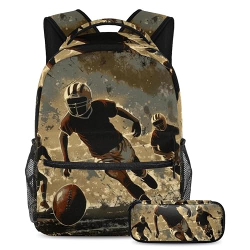 Sac à dos foot rétro enfant et trousse pour ranger les grands cahiers A4 sans les plier