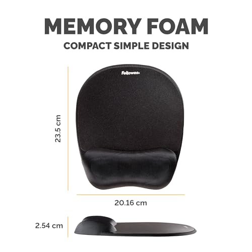 Fellowes Everyday Mousepad with Wrist Support - Ergonomic Mousepad for Computer Laptop, Ergonomic Wrist Rest - Black - Image 2