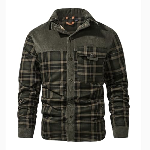 Manga comprida para homem, inverno, outono, gola xadrez, térmica, feltro, roupas masculinas 2024 na