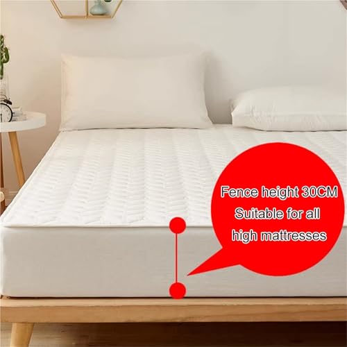 Drap-Housse Matelassé 180X200 Protège-Matelas Gris Coton Extensible - 7