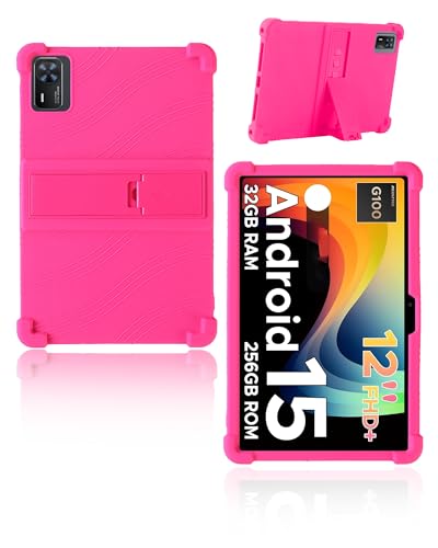 Protection tablette DOOGEE Tab E3+ en silicone rose pour regarder vos séries confortablement