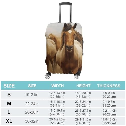 Travel Luggage Cover Elastic Suitcase Cover Many Horses Luggage Covers Luggages Protector Covers for Travel Anti-Scratch Luggages Decorative Cover for Adult XL2
