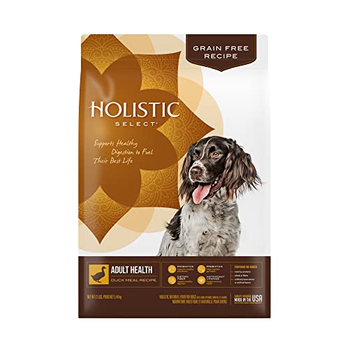 Holistic Select Natural Grain Free Dry Dog Food, Duck Meal Recipe, 12-Pound Bag