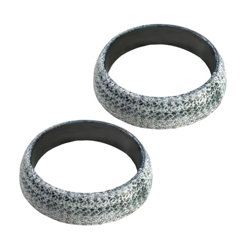 Image of 2PCS ID 54mm Car Exhaust Gasket, High Grade Graphite Flange Gasket Seal Muffler Ring for Piping Connection, Leakproof Manifold Exhaust Donut Gaskets Replacement for SUV Truck RV