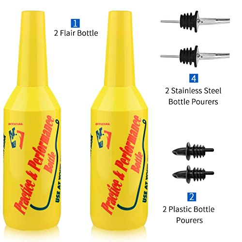 Kit de camarero de flair con botellas de 750 ml y coctelera Boston 4