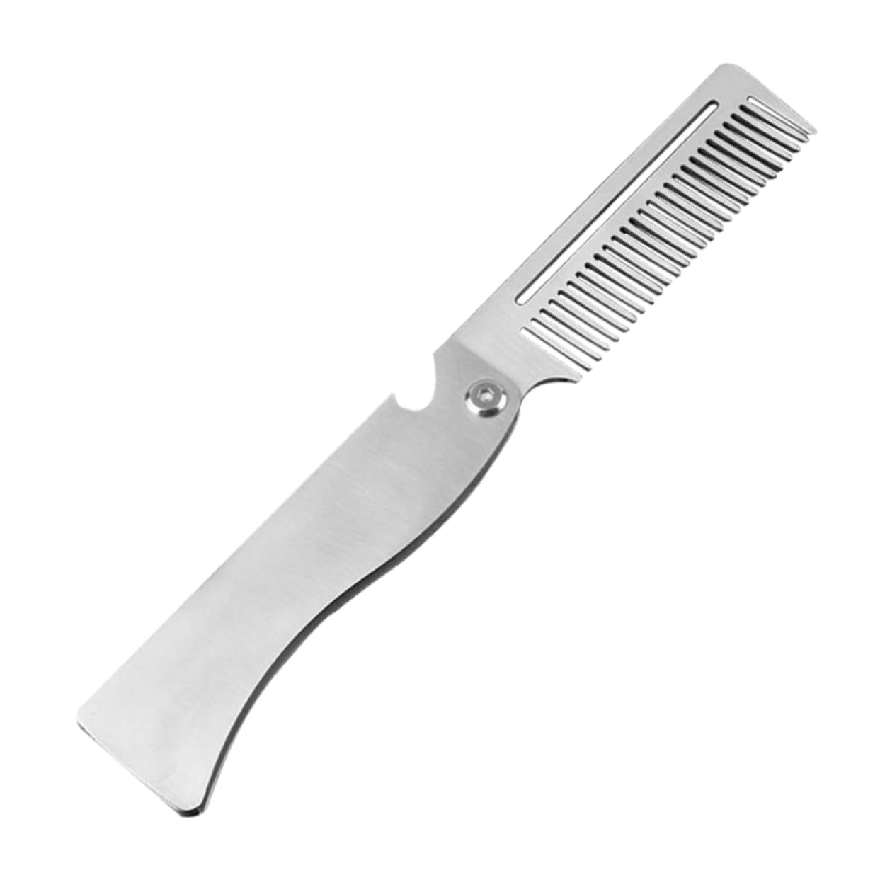 SOESFOUFU Men's Styling Comb Folding Pocket Brush for Men Fine Tooth Stainless Steel Grooming Tool for Hair Beard