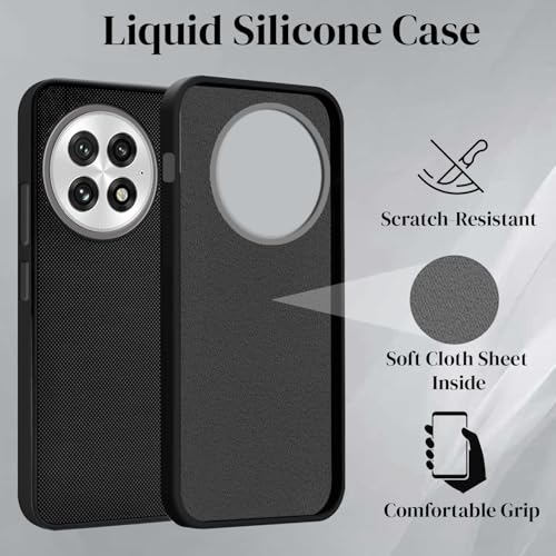 Image of Jkobi Back Cover Case for OnePlus 13 (Textured Grip Design | Micro-Fiber Cloth Inside | Slim and Light Weight | Soft Touch and Feel | Black)