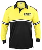 First Class Two Tone Security Bike Patrol Shirt with Reflective Stripes and Zipper Pocket (X-Large, Long S (Yellow/Black))