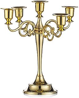 Sziqiqi Zinc Alloy Candle Holder Candelabra for Wedding Event Centerpiece Home Decoration 5-stem