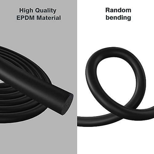 Rundschnur Dichtung 20mm x5m, Gummischaum Wetterdichtung Fugenfüllprofil Rund EPDM Moosgummi Schwarz für Spalt und Fuge Beton Füllung