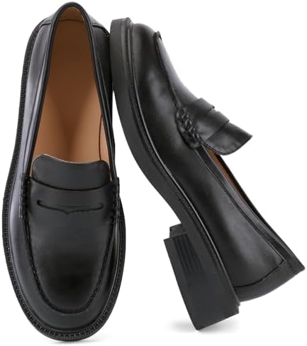 Loafers for Women, Classic Penny Slip On Flat Dress Shoes | Comfo...