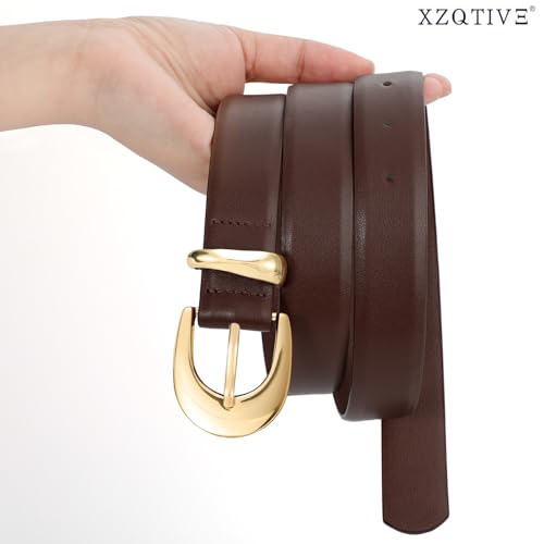 XZQTIVE Women PU Leather Belt for Jeans Pants Ladies Fashion Skinny belt with Gold Silver Buckle2