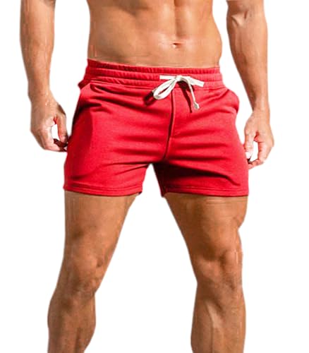 Image of Men 5.5 /7 Inch Cotton Sweat Shorts Men Cotton Workout Short with Pockets