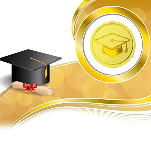 360 Pcs Grad Metallic Sticker Graduation Cap Stickers Gold Foil Seals 1.18 Inch Graduation Hat Decals For Graduation Envelopes Diplomas Certificates School (Grad Style) #TOP5