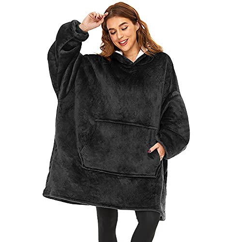 Gentlewarm übergroße Hoodie Sweatshirt mit Kapuze, Tragbare Decken Super Weich und bequem Flanell Oversized Hoodie Decke OneSize für Damen, Teenager mädchen