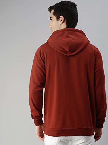 Image of Veirdo Cotton Fleece Regular Fit Hooded Sweatshirt Full Sleeves Solid Jumper Hoodie for Men /Boys