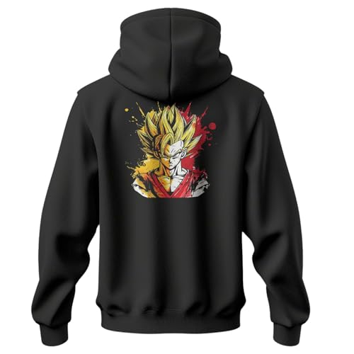 Enigma Accessories Goku Inspired Premium Hoodie Men Women Unisex - Softer, Smoother touch with Luxurious look - DBZA09 (UK, Alpha, XXL, Regular, Regular, Black)