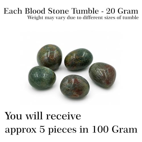 Image of Crystal Bloodstone Tumble Stone Pebble Tumbled Gemstone for Reiki Healing Vastu Correction Gravels for Aquarium Home Decor Garden Table 100 Gm