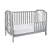 Suite Bebe Celeste 3 in 1 Convertible Island Crib, Wood and Acrylic, Light Grey