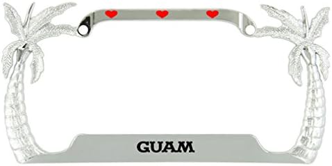 I Love Heart Guam Palm Tree Metal License Plate Frame Tag Holder image 5