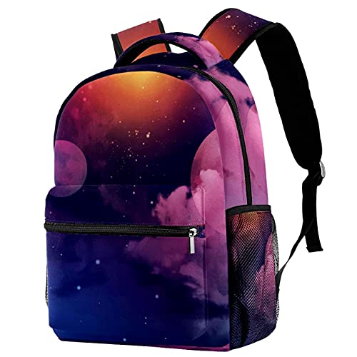 Sac à dos de voyage coloré galaxie enfant avec poche bouteille d'eau