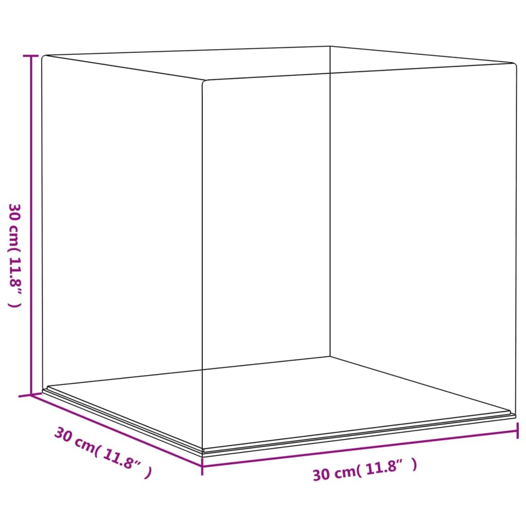 Transparente Acryl Vitrine 30x30x30 cm, staubdichte Ausstellungsbox für Sammlerstücke, Spielzeug und Figuren, leichte Montage ohne Werkzeug