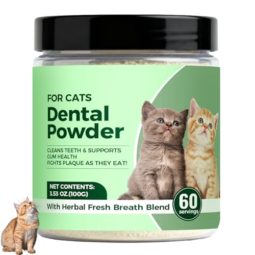 PLYNXE Dental Powder for Cats, Cat Dental Powder with Probiotics & Seaweed for Cats Teeth & Breath Support, 60-Day Supply (1)