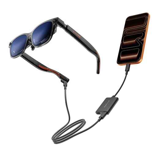 VITURE Luma Ultra XR Glasses & USB-C XR Adapter Pro Bundle, for iPhone 17/16/15, Enabling Multi-Screen, Spatial & VR Video, 1-Click Immersive 3D, Enhanced 3DoF, Play/Work While Charging