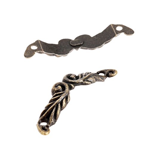 Dophee 10Pcs Antique Brass Decorative Pull Handle For Mini Jewelry Box Drawer Cabinet Chest Decoration Arch Shape 1.77" X 0.39"- Small #TOP4