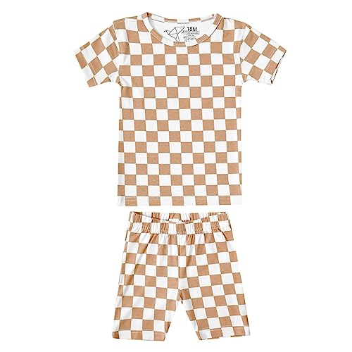 Copper Pearl Two Piece Short Sleeve Toddler Pajamas PJ Sets for Boys and Girls - Adorable Pattern Summer Pajamas Shorts to Keep Cool While Sleeping, Size 12 Months to 5T - Rad