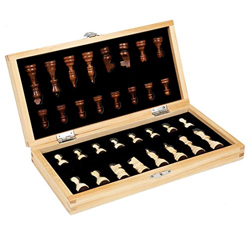 schachspiel Magnetisches Schachbrett-Set for Erwachsene und Kinder, Faltbare Schachbretter aus Holz, tragbares Reisespiel mit Aufbewahrungsfächern for Spielsteine(29 * 29 * 6.5cm)