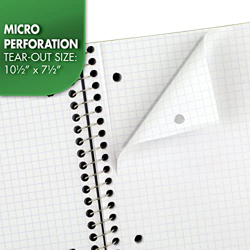 Caderno Mead Spiral 05676AZ7, papel quadriculado, 19 x 26,7 cm, 100 folhas, amarelo